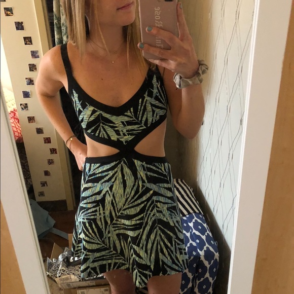 BCBGMaxAzria Dresses & Skirts - BCBG flouncy cut out mini dress